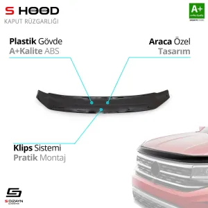 S-Dizayn Volkswagen Uyumlu Amarok ABS Plastik Kaput Rüzgarlığı 2010 Üzeri A+Kalite ParçaDRS Tuning kalitesiyle tanışın! Özel olarak Volkswagen  model araçlar iç