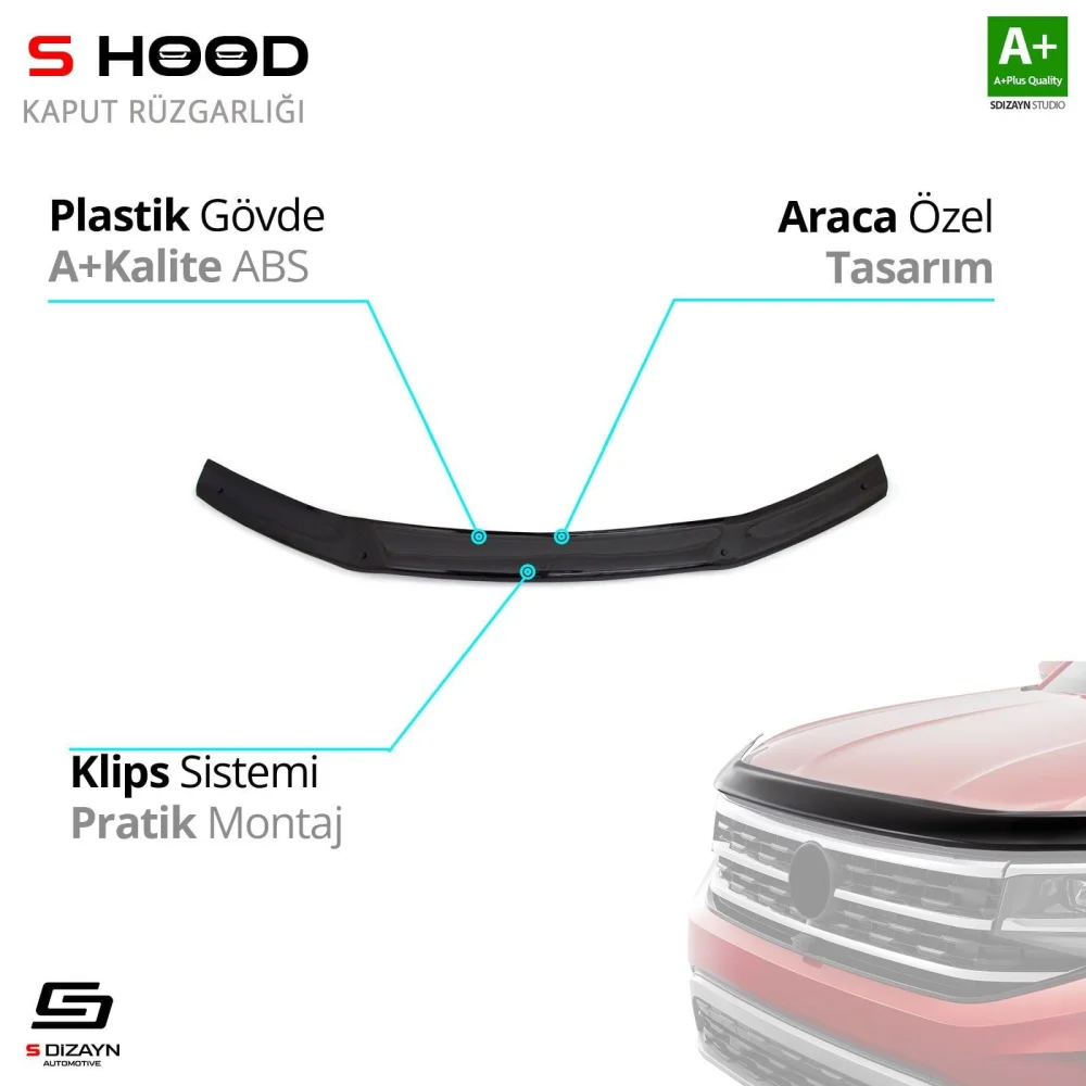ilux ABS Plastik Kaput Rüzgarlığı 2016 Üzeri A+Kalite Parça