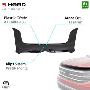 S-Dizayn Opel Uyumlu Combo ABS Plastik Kaput Rüzgarlığı 2011-2017 A+Kalite ParçaDRS Tuning kalitesiyle tanışın! Özel olarak Opel  model araçlar için üretilen bu