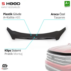 S-Dizayn Nissan Uyumlu Qashqai ABS Plastik Kaput Rüzgarlığı 2007-2010 A+Kalite ParçaDRS Tuning kalitesiyle tanışın! Özel olarak Nissan  model araçlar için üreti