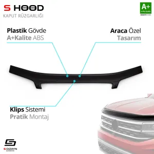 S-Dizayn Hyundai Uyumlu Starex ABS Plastik Kaput Rüzgarlığı 2003-2008 A+Kalite ParçaDRS Tuning kalitesiyle tanışın! Özel olarak Hyundai  model araçlar için üret