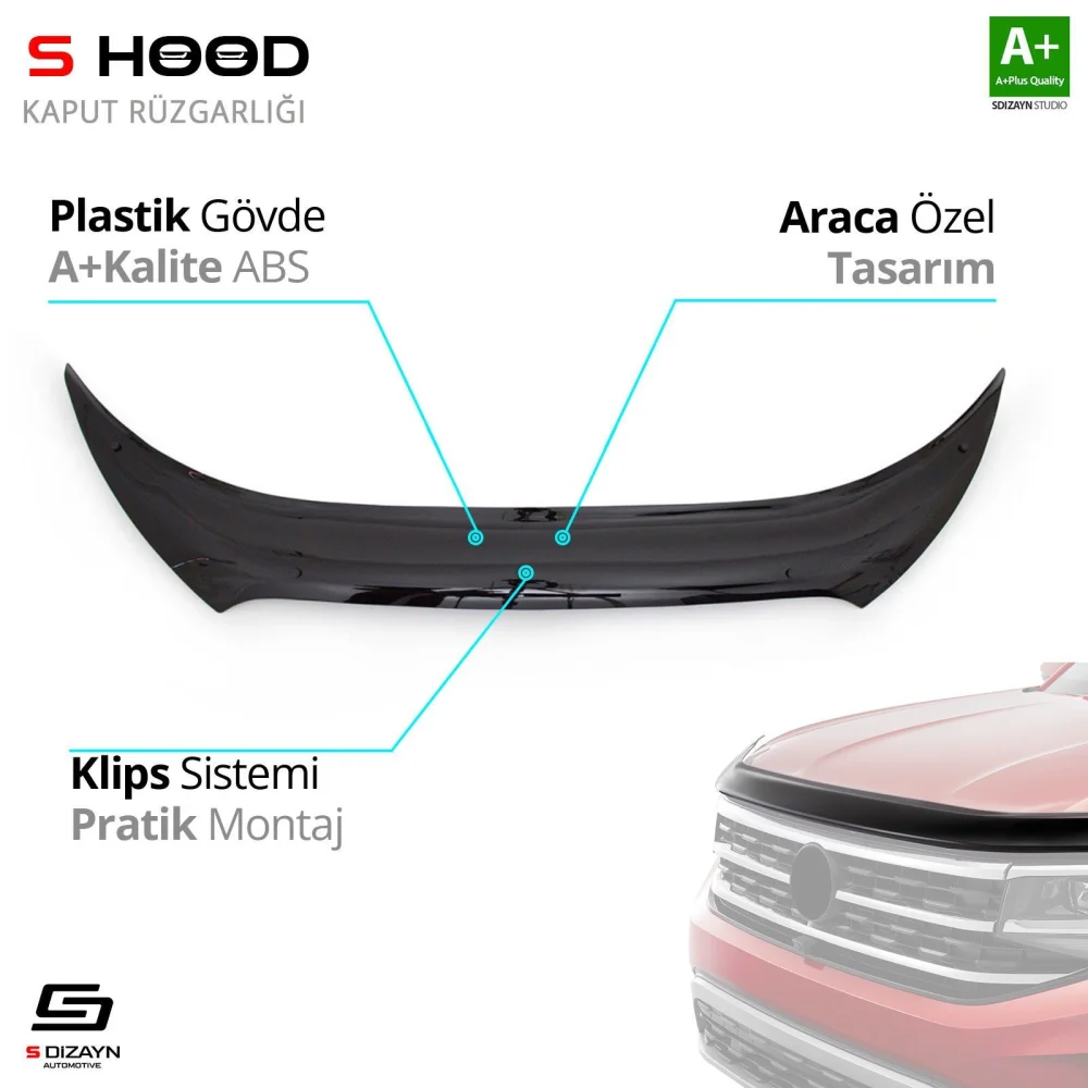 Hyundai Uyumlu İx35 ABS Plastik Kaput Rüzgarlığı 2011 Üzeri A+Kalite Parça