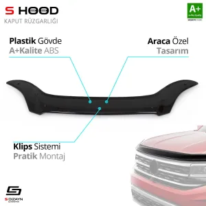 Honda Uyumlu Civic ABS Plastik Kaput Rüzgarlığı 1995-2000 A+Kalite ParçaDRS Tuning kalitesiyle tanışın! Özel olarak Honda  model araçlar için üretilen bu ürün, 