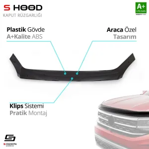 S-Dizayn Ford Uyumlu Transit ABS Plastik Kaput Rüzgarlığı 2006-2014 A+Kalite ParçaDRS Tuning kalitesiyle tanışın! Özel olarak Ford  model araçlar için üretilen 