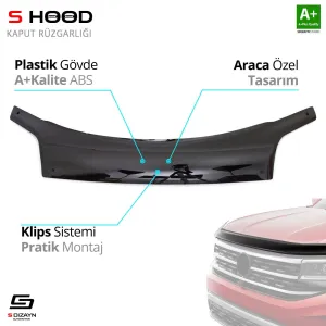 S-Dizayn Ford Uyumlu Connect ABS Plastik Kaput Rüzgarlığı 2003-2008 A+Kalite ParçaDRS Tuning kalitesiyle tanışın! Özel olarak Ford  model araçlar için üretilen 