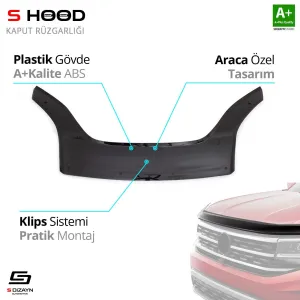 Fiat Uyumlu Fiorino Abs Plastik Kaput Rüzgarlığı 2007 Üzeri A+Kalite Parça