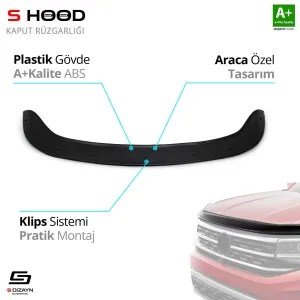 S-Dizayn Fiat Uyumlu Egea ABS Plastik Kaput Rüzgarlığı 2015 Üzeri A+Kalite ParçaDRS Tuning kalitesiyle tanışın! Özel olarak Fiat  model araçlar için üretilen bu
