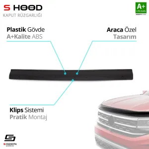 Fiat Ducato X250 Fiat Uyumlu Ducato ABS Plastik Kaput Rüzgarlığı 2006-2014 A+Kalite Parça