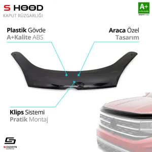 Fiat Uyumlu Doblo Abs Plastik Kaput Rüzgarlığı 2015 Üzeri A+Kalite Parça