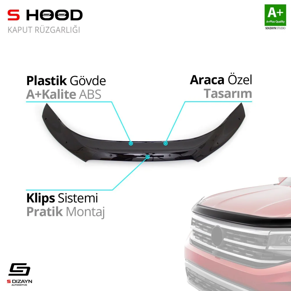 Chevrolet Uyumlu Captiva ABS Plastik Kaput Rüzgarlığı 2011-2018 A+Kalite Parça