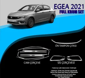 Fiat Egea Uyumlu 2021+ Krom Set (Cam Çerçeve.-Ön Tampon Çıt.-Sis Çerçevesi) Parça EgeaDRS Tuning kalitesiyle tanışın! Özel olarak Fiat  model araçlar için üreti