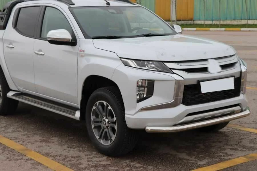 Mitsubishi L200 Uyumlu Ön Tampon Koruma Demiri Krom Tekli Bıyık 2007+ Pst19 Parça
