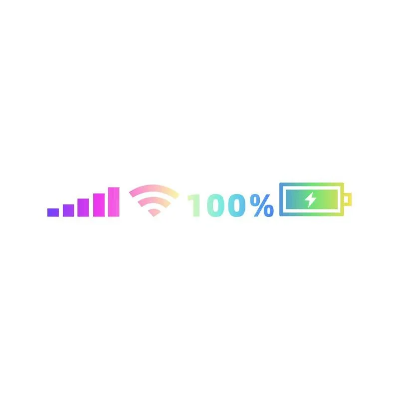 Şarj-wifi göstergeli sticker çok renkli 45*5 cm / YACI126-1