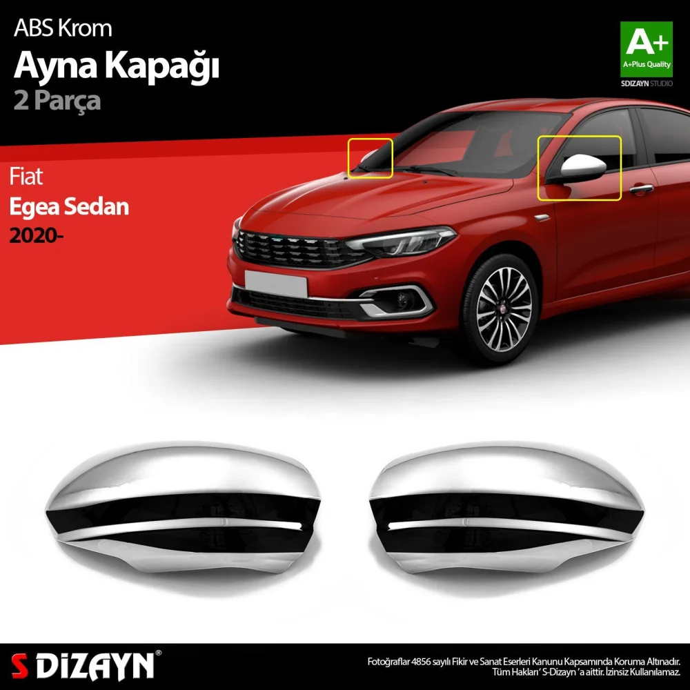Drs Tuning Fiat Egea SD Abs Krom Ayna Kapağı 2 Prç. 2020 Üzeri
