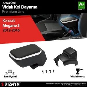 S-Dizayn Renault Megane 3 ABS Vidalı Kol Dayama Kolçak Gri 2012-2016 A+Kalite						                Araca &Ouml;zel Ge&ccedil;me Kol&ccedil;ak&bull; Aracınızın k