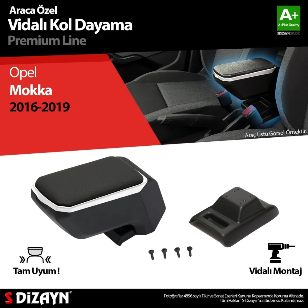Drs Tuning Opel Mokka ABS Vidalı Kol Dayama Kolçak Gri 2016-2019 A+Kalite