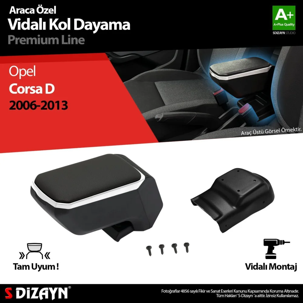 Drs Tuning Opel Corsa D Kol Dayama Kolçak ABS Vidalı Gri 2006-2013 A+Kalite