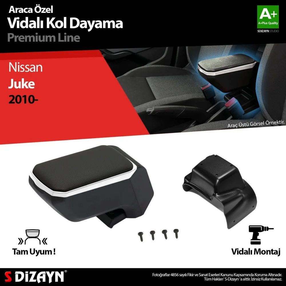 Drs Tuning Nissan Juke ABS Vidalı Kol Dayama Kolçak Gri 2010 Üzeri A+Kalite