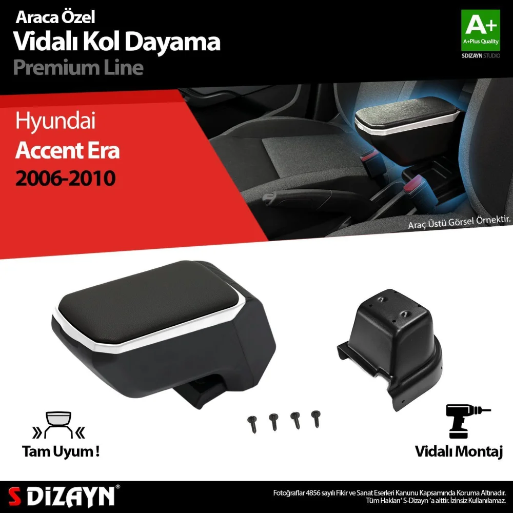 Drs Tuning Hyundai Accent Era Kol Dayama Kolçak ABS Vidalı Gri 2006-2010 A+Kalite