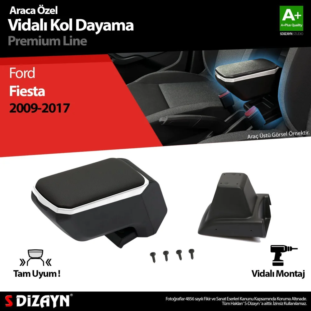 Drs Tuning Ford Fiesta Kol Dayama Kolçak ABS Vidalı Gri 2009-2017 A+Kalite
