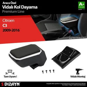 S-Dizayn Citroen C3 Kol Dayama Kolçak ABS Vidalı Gri 2009-2016 A+Kalite						                Araca &Ouml;zel Ge&ccedil;me Kol&ccedil;ak&bull; Aracınızın konsol 