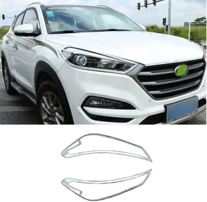 Hyundai Tucson Uyumlu 2015 2018 Ön Far Kaplama ABS Krom ParçaDRS Tuning kalitesiyle tanışın! Özel olarak Hyundai  model araçlar için üretilen bu ürün, otomobili
