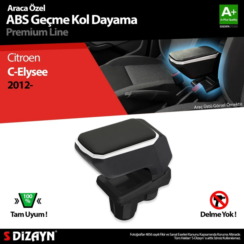 Drs Tuning Citroen C-Elysee Kol Dayama Kolçak Geçmeli ABS Gri 2012-2017 A+Kalite