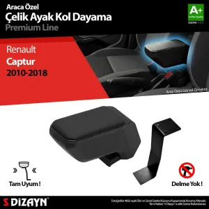 Drs Tuning Renault Captur Kol Dayama Kolçak Çelik Ayaklı Abs Siyah 2010-2018 A+Kalite