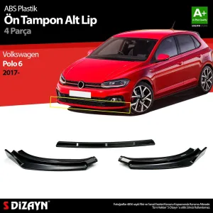 Volkswagen Polo 2017-Günümüz (AW) uyumlu 6 ABS Plastik Ön Tampon Alt Lip 3 Parça. 2017 Üzeri A+Kalite Parça modelleri Oto Aksesuar Shop'de. Kaliteli malzeme,