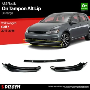 Volkswagen Golf 2012-2020 (Mk7) uyumlu 7 ABS Plastik Ön Tampon Alt Lip 3 Parça. 2013-2018 A+Kalite Parça modelleri Oto Aksesuar Shop'de. Kaliteli malzeme,