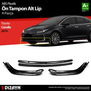 Toyota Corolla 2018-Günümüz (E210) uyumlu ABS Plastik Ön Tampon Alt Lip Siyah Ekli 4 Parça. 2019 Üzeri A+Kalite Parça modelleri Oto Aksesuar Shop'de. Kaliteli