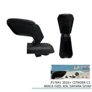 Citroen C3 2016-2024 (B618) Araca Özel Kol Dayama Kolçak Siyah Parça