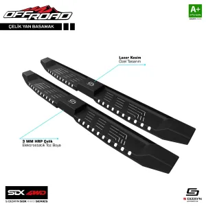 Drs Tuning Sdx 4Wd Off Road Vw Amarok Çelik Yan Basamak 205 Cm V2 2010-2023 A+ Kalite