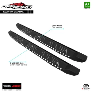 Drs Tuning Sdx 4Wd Off Road Isuzu D-Max 3 Çelik Yan Basamak 205 Cm V1 2019 Üzeri A+ Kalite