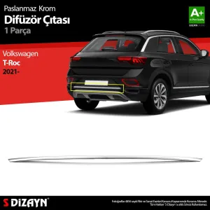 S-Dizayn VW T-Roc Makyajlı Krom Difüzör Çıtası Orta Parça 2021 ÜzeriAraca &Ouml;zel Krom Aksesuar&Uuml;r&uuml;n &Ouml;zellikleri:Krom &uuml;r&uuml;nler ara&cced