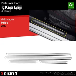 S-Dizayn VW Polo 6 HB Krom İç Kapı Eşiği 4 Prç. 2017-2021Araca &Ouml;zel Krom Aksesuar&Uuml;r&uuml;n &Ouml;zellikleri:Krom &uuml;r&uuml;nler ara&ccedil; &uuml;z