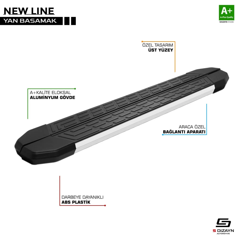 Dacia Sandero 3 Stepway NewLine Aluminyum Yan Basamak 183 Cm 2020 Üzeri A+ Kalite