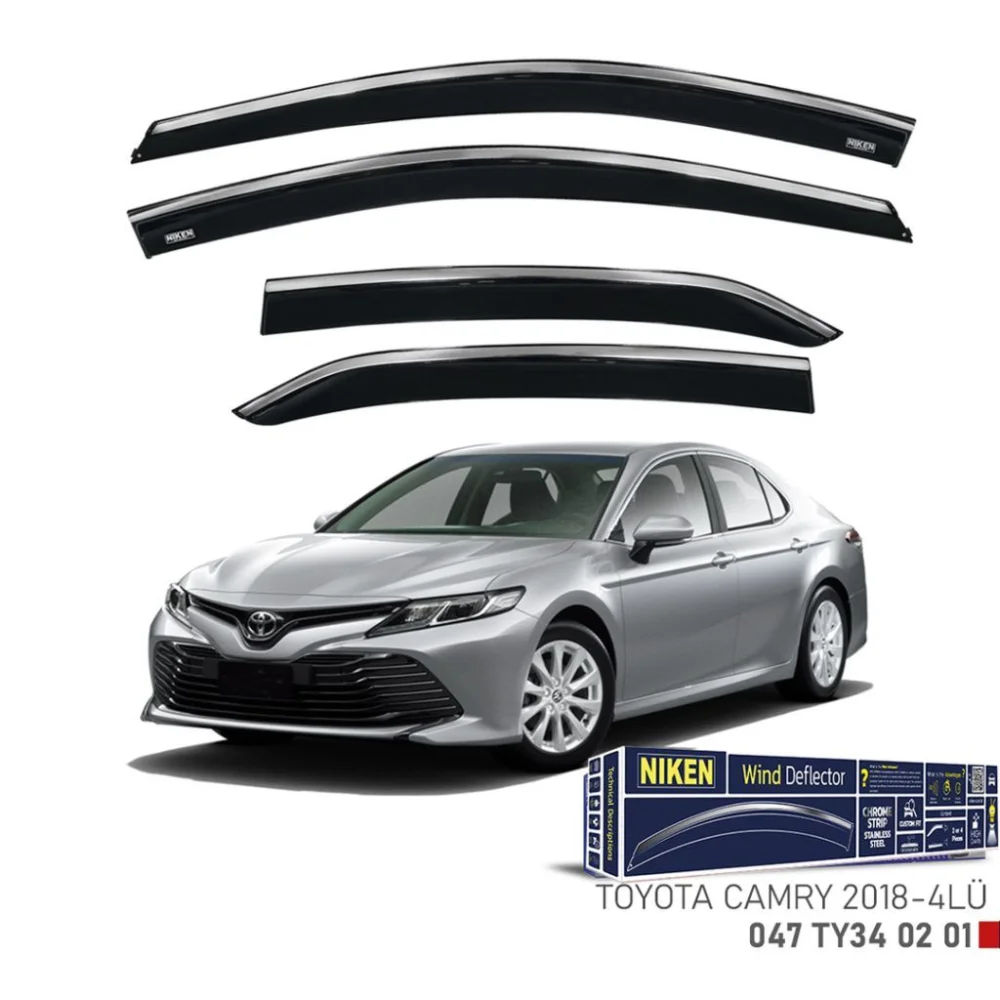 Niken Toyota Uyumlu Camry -2018 Kromlu Cam Rüzgarlığı 4Lü Parça