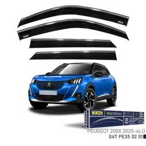 Peugeot Uyumlu 2008 -2020 Kromlu Cam Rüzgarlığı 4Lü Parça