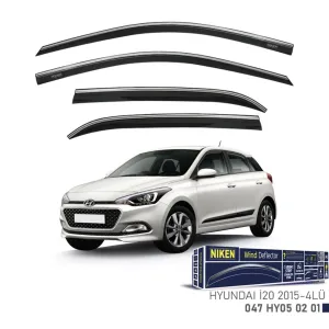 Hyundai Uyumlu İ20 -2015 Kromlu Cam Rüzgarlığı 4Lü Parça