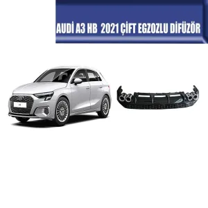 Audi A3 Uyumlu Hatchback 2021 Çift Egzozlu Difüzör Parça thumb 2