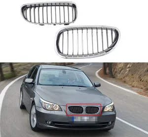 BMW 5 Serisi Uyumlu E60 2004-2009 İçin Uyumlu Krom Panjur (Böbrek) Parça