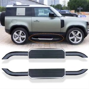 Land Rover Defender 2020+ Uyumlu İçin Yan Basamak - 90 Lık Siyah-Silver Parça