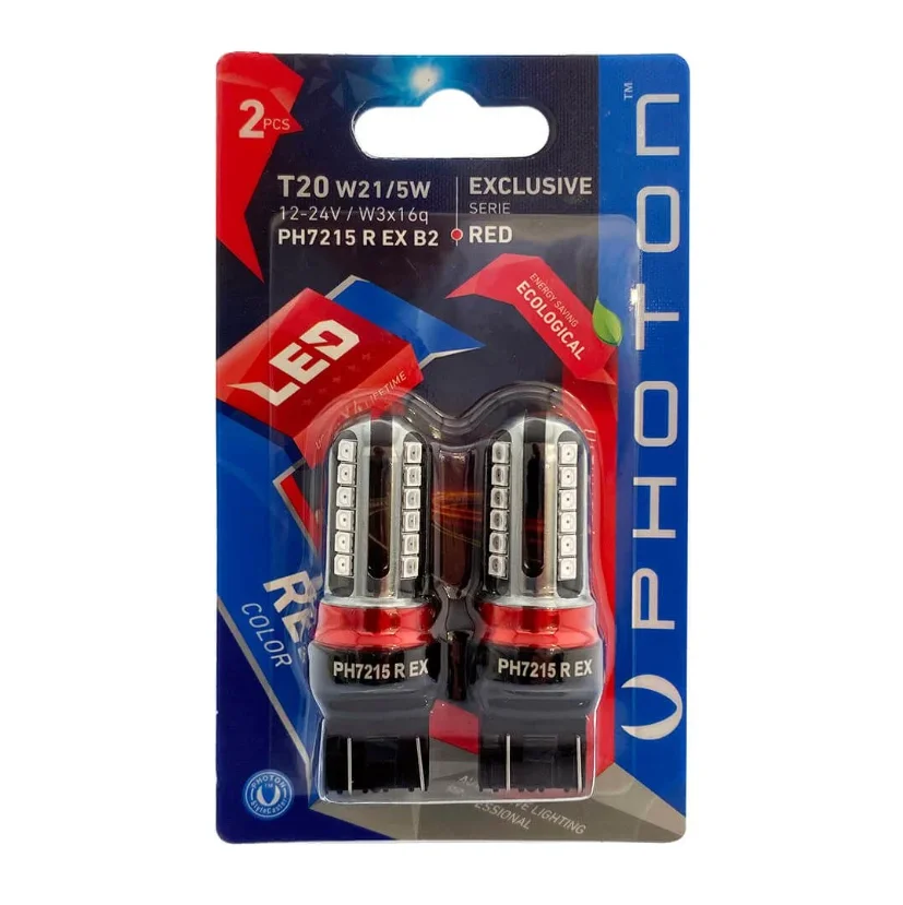 T20 Uyumlu W21-5W Kırmızı T20 Blister PH7215 R EX B2