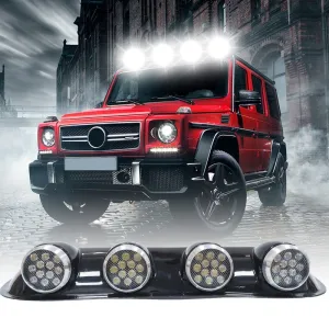 Space Offroad Sis Lambası 12X4 Led Yuvarlak Siyah /Lass243 thumb 2