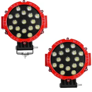 Offroad Sis Lambası 17 Power Ledli 51W Kırmızı Çerçeve Takım 12-48V 289
