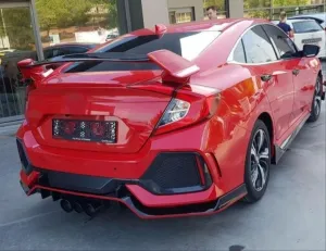 Honda Civic Uyumlu Fc5 2016-2020 Type-R Arka Tampon thumb 4
