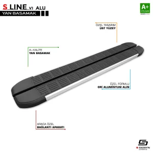 Vw Transporter T5 Uzun Şase S-Line Aluminyum Yan Basamak 253 Cm 2003-2015 A+ Kalite