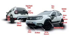 Dacia Duster Uyumlu -2018 Kapı Kaplama Dodik Seti - Duster Dodik 12 Parça Set thumb 2