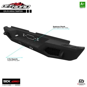 S-Dizayn SDX 4WD Off Road Ford Ranger 3 Çelik Arka Tampon V1 Izgaralı 2012 Üzeri
S-Dizayn Automotive Üretimi Olan - SDX 4WD Serisi 4x4 Off-Road Ürünleri ile Kal